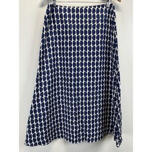 Lino USA Linen Blend Midi Maxi Skirt Sz Small Womens Blue White Beach Coastal